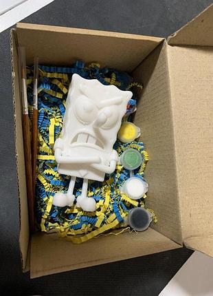 Набор для творчества ua 3d plus - 3d фигурка губка боб (spongebob) для раскрашивания