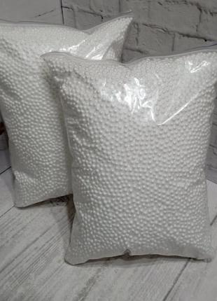 Пенопластовые шарики диаметром 4 мм белые, наполнитель для подарков вес 30 г