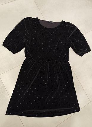 Велюрова, оксамитова чорна сукня reserved