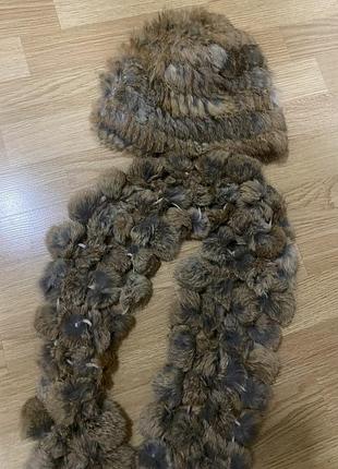 Шапка и шарф из кролика