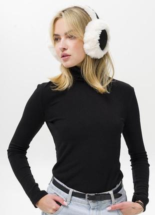 Жіночі теплі хутряні навушники із замшою without ttiumf black