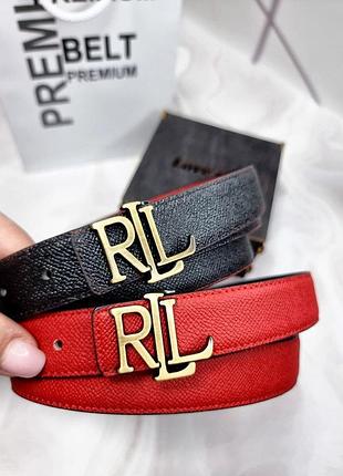Женский ремень красный черный
