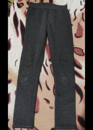 Теплые подростковые лосины зимние брюки трикотажные лосины с начесом