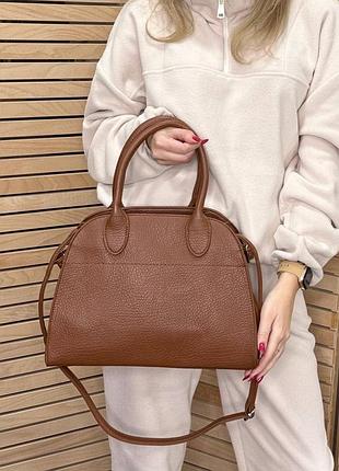 Женская стильная и качественная сумка из эко кожи рыжая