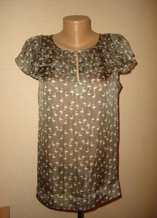 Next блузка с фламинго некст р 14