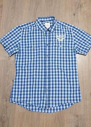 Рубашка мужская в клетку синяя