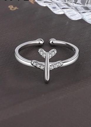 Кільце з літачком срібло 925 проба
