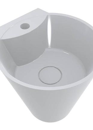 Умивальник miraggio smart (0000240) miramarble | глянцевий | підвісний | білий