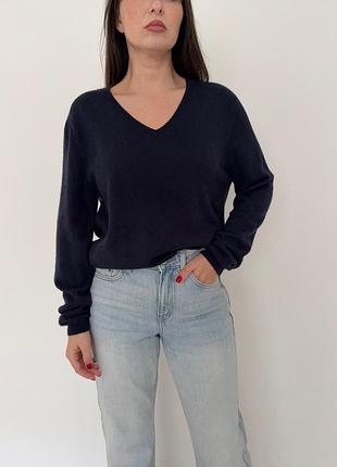 Кашемировый свитер синего цвета cashhmere