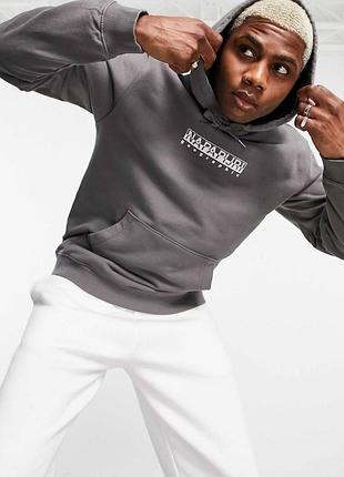 Чоловіче утеплене спортивне худі від napapijri розмір s толстовка батник кофта оригінал