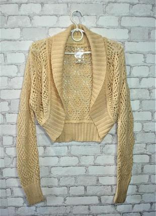 Шерстяная ажурная кофта-балеро "dutch "  46-48 р