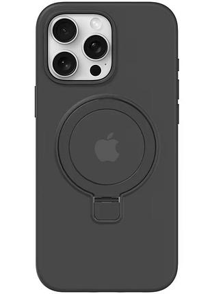 Чохол silicone case full protective with ring для apple iphone 15 pro (6.1") black