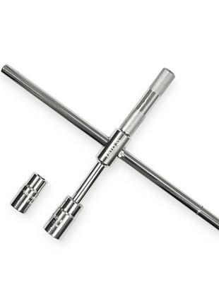 Ключ балонний хрест. посилений (17-19-21-23, 1/2") розбірний, ручка, що обертається yato хром