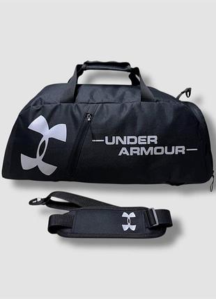 Спортивна сумка-рюкзак under armour storm, спортивна сумка андер армор, чорна сумка через плече для тренування андер армор