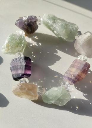 Браслет и серьги из флюорита
