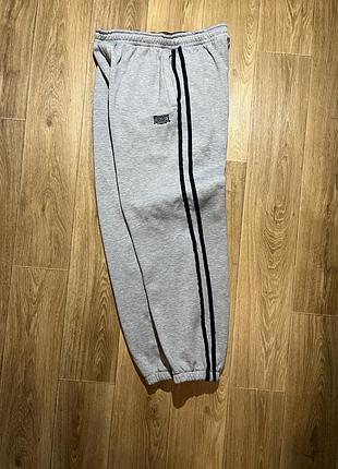Спортивні штани lonsdale сірі з лампасами, котон, xl
