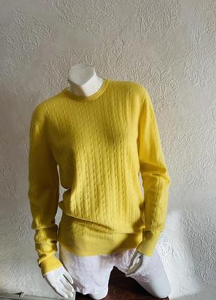 Свитер желтый , кашемир 💯lyle&scott( шотландия)