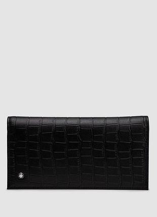 Кошелёк montblanc 14cc crocodile embossed in black 18.5 х 9 х 2.5 см