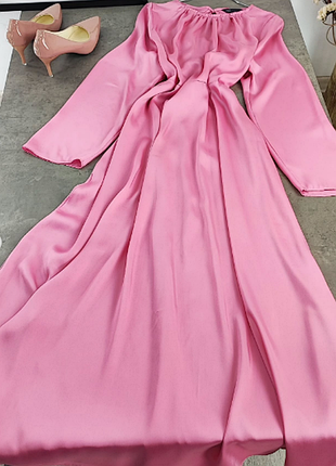 Прекрасна рожева сатинова сукня marks &amp; spencer