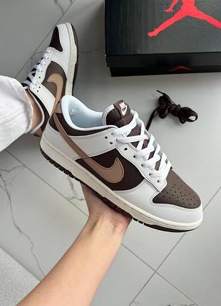Nike dunk low next nature white brown  арт 0264