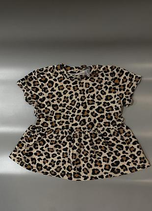 Леопардова футболка с базклю