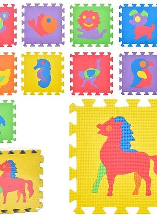 Килимок мозаїка , тварини, 10дет, 30-30см