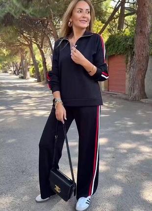 Балталл большие размеры 🌹 прогулочный спортивный костюм кофта с молнией с высоким воротом и штаны с карманами и лампасами