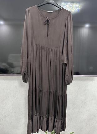 Шикарна шоколадна сукня італія віскоза л -хл