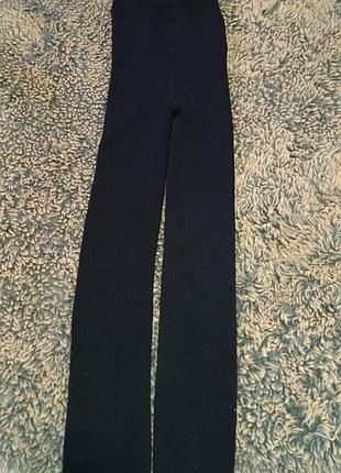 Теплі чорні штани лосини легінси на хутрі на меху зимові