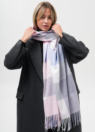 Шарф жіночий у клітинку without terner рожевий