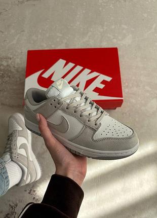 Кросівки nike sb dunk low grey white замш  арт 0151