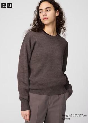Тонкая, шерстяная кофта свитер джемпер uniqlo р. м-l