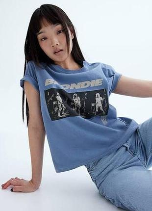 Широкая футболка из хлопка топ от h&m