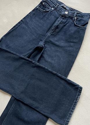 Джинси прямі широкі темно-сині
