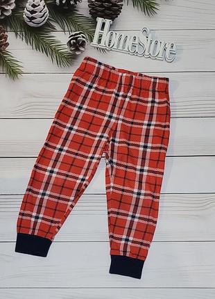 Піжамні штани  з манжетами для хлопчика/дівчинки, червоно-синя клітинка