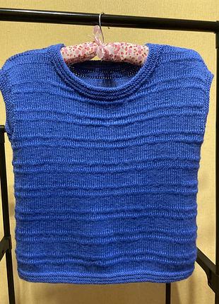 В’язана жилетка з вовною ручної роботи