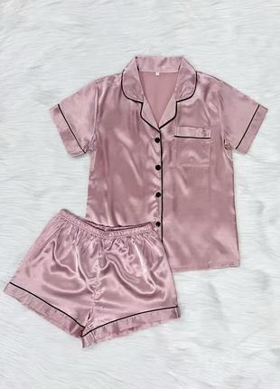 Комплект шовковий , комплект сатиновий, шорти і сорочка, комплект вікторія сікрет