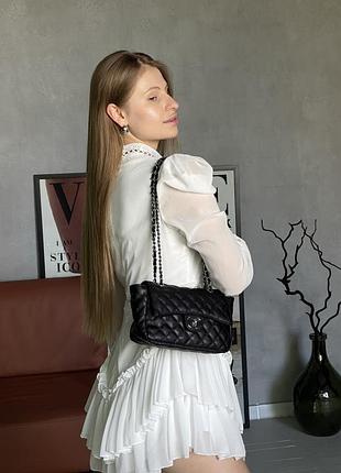 Женская структурированная сумка с цепочкой в стиле classic | плотная эко-кожа