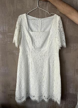 Мереживна біла сукня 52-54