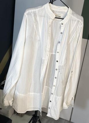 Біла сорочка жіноча з декором подовжена сорочка з тонкої бавовни