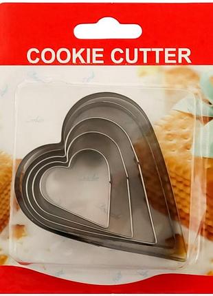 Набор форм для печенья металлических сердечки