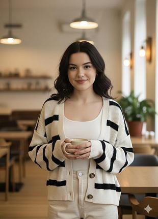 Стильний кардиган зі спущеним рукавом оверсайз модель