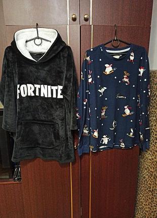 200 грн дві зимові теплі піжамні  кофтинки або для дому розмір л-хл 48-50 в чорній  махровій треба трохи підшити один край карману, без катишів і плям