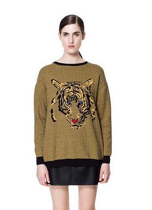 🐯 свитер джемпер светр zara тигр 🐯