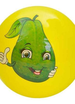 Мяч детский размер 9 вес 60г желтый принт-фрукты/ягоды арт.ms 4401 тм metr