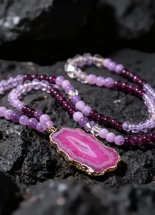 Колье ожерелье с агатовой друзой