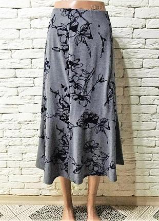 Красивая юбка трикотажная с набивным бархатным рисунком по ткани