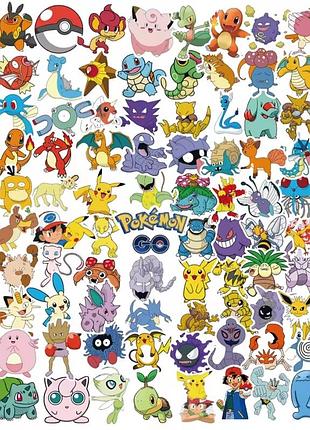 Наклейки с покемонами, милые зверюшки, наклейки на тетради, наклейки цветные, водонепроницаемые наклейки, наклейки аниме