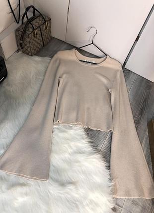 Лонгслів жіночий amisu теплий лонгслів з кльош рукавами