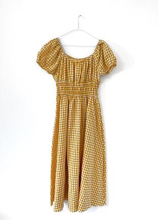 Платье макси в клетку в стиле бохо shein